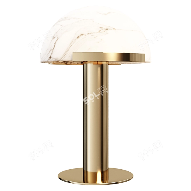 Title: Marble Mushroom Brass Lamp 3D model image 1