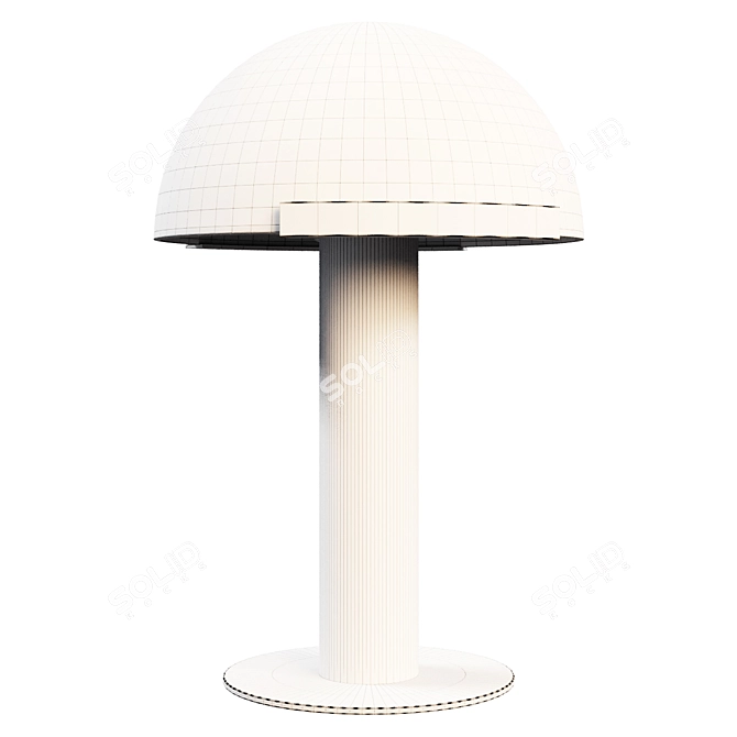 Title: Marble Mushroom Brass Lamp 3D model image 2