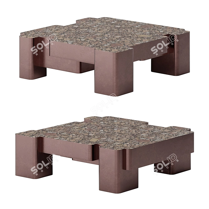 Luxury Modern Xenolith Coffee Table 3D model image 1