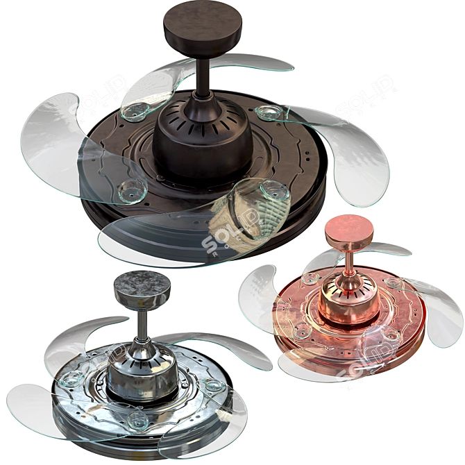 Russian Ceiling Fan: Efficient, Elegant 3D model image 1