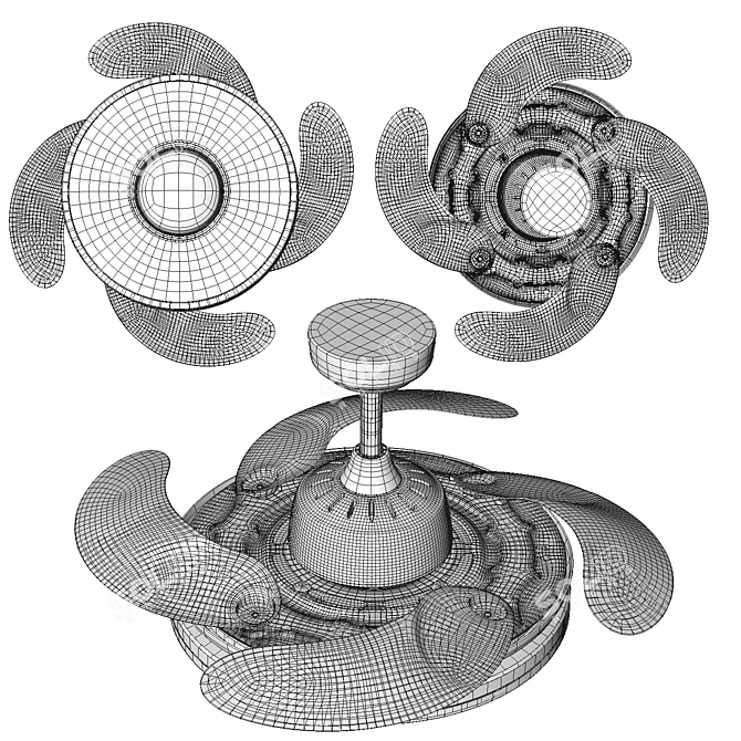 Russian Ceiling Fan: Efficient, Elegant 3D model image 2