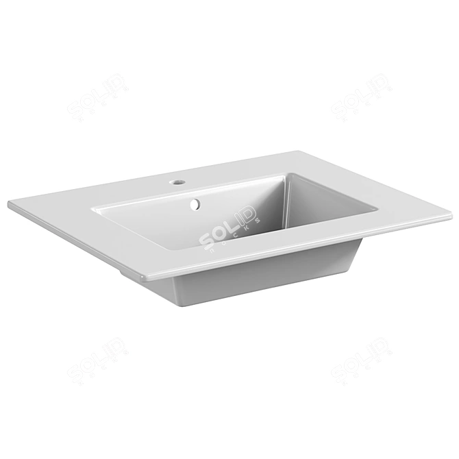 Glossy White BOCCHI Milano Sink 3D model image 2