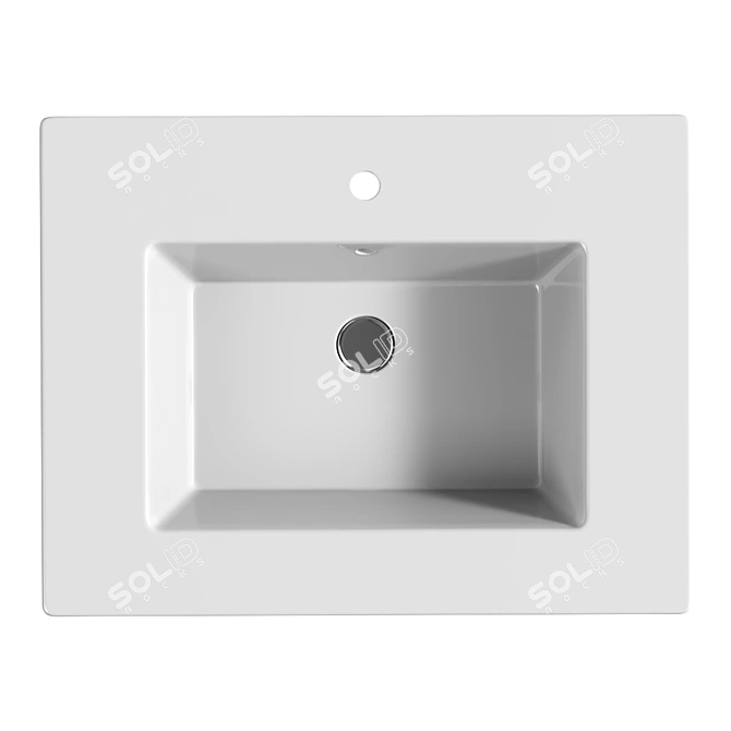 Glossy White BOCCHI Milano Sink 3D model image 3