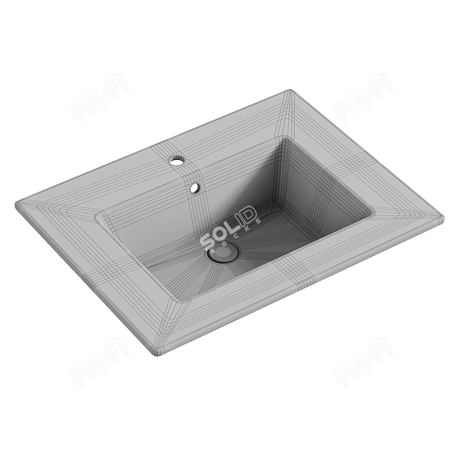 Glossy White BOCCHI Milano Sink 3D model image 4