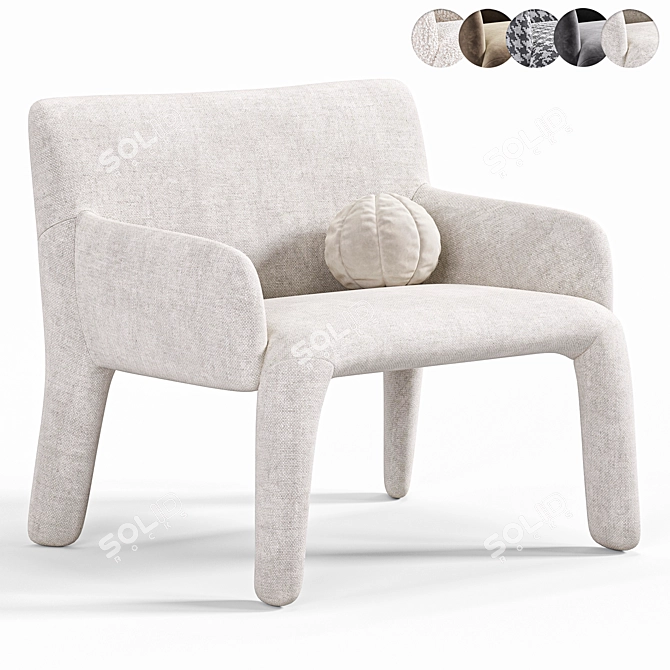 Elegant Armchair by Molteni 3D model image 1