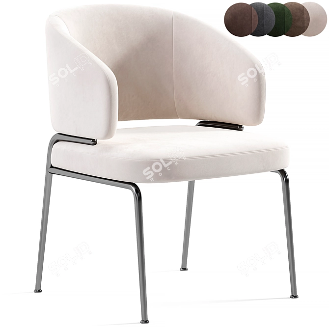 Elegant Nives Chair: HC28 Modern 3D model image 1