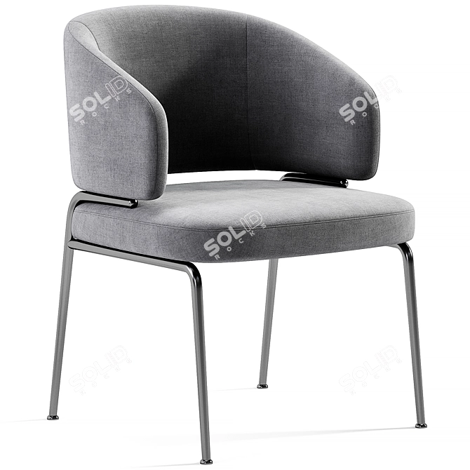 Elegant Nives Chair: HC28 Modern 3D model image 2