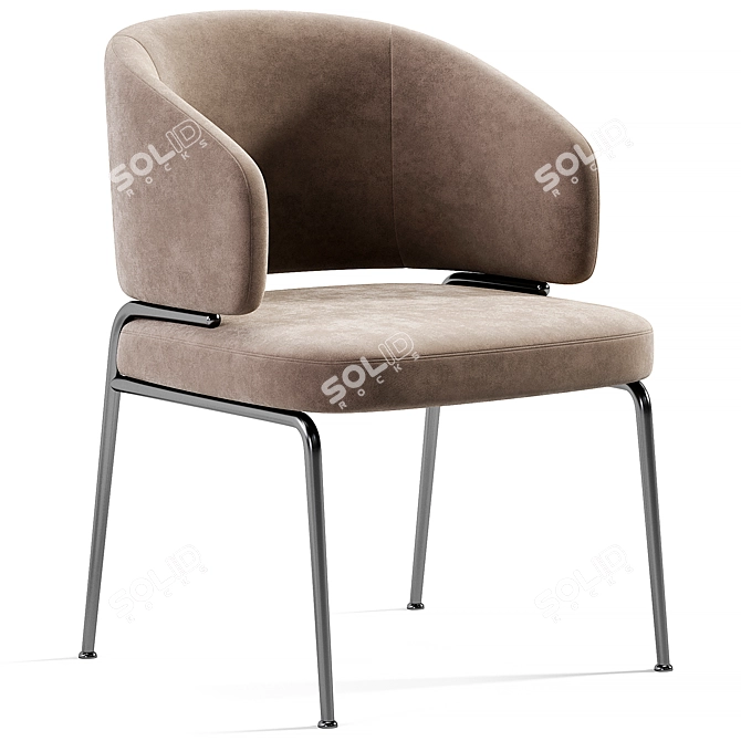 Elegant Nives Chair: HC28 Modern 3D model image 3
