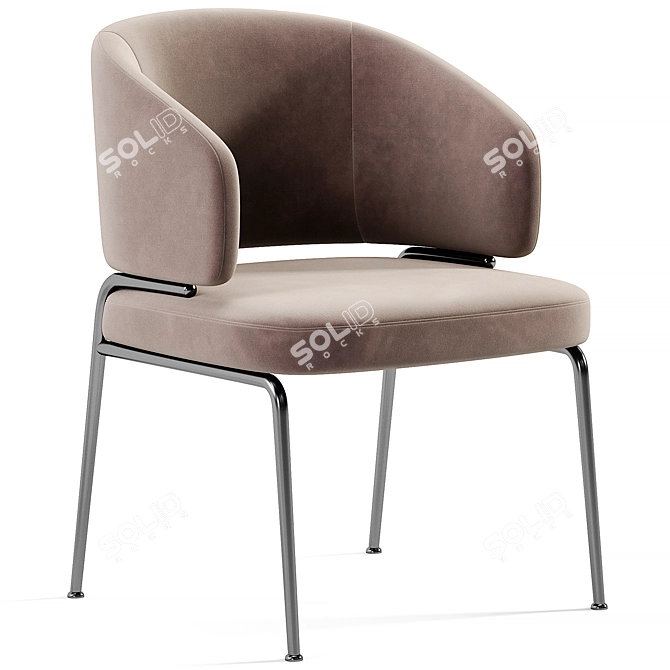 Elegant Nives Chair: HC28 Modern 3D model image 5