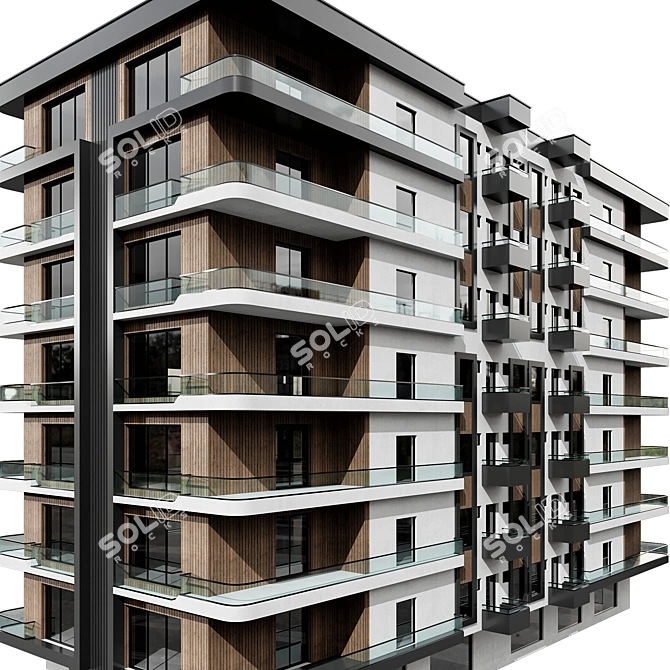 Modern Residential Building No86 3D model image 3