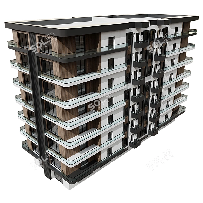 Modern Residential Building No86 3D model image 5