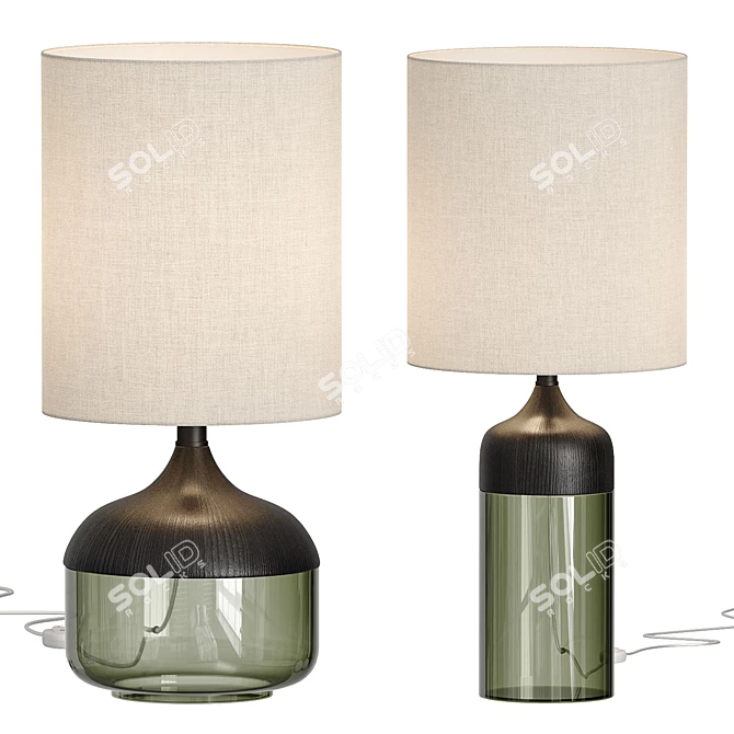 Elegant Stephe Glass Table Lamps 3D model image 1