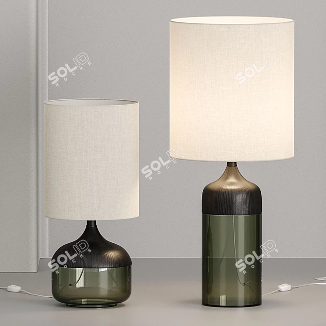 Elegant Stephe Glass Table Lamps 3D model image 2