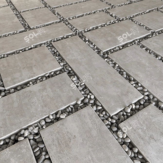 Smooth Polygon Pavement Texture Kit 3D model image 1