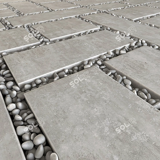 Smooth Polygon Pavement Texture Kit 3D model image 2