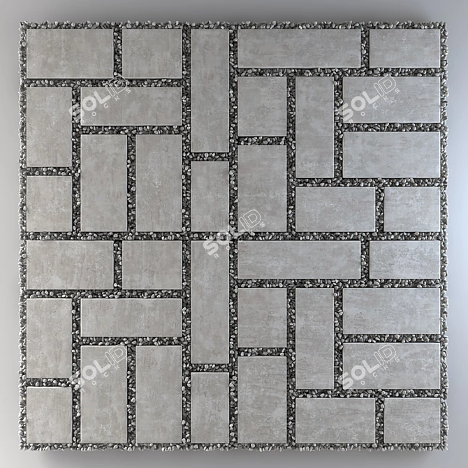 Smooth Polygon Pavement Texture Kit 3D model image 3