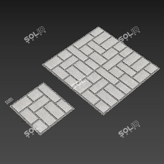 Smooth Polygon Pavement Texture Kit 3D model image 5