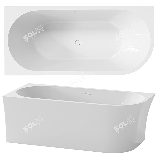 Modern Acrylic Bath ABBER AB9257 3D model image 1