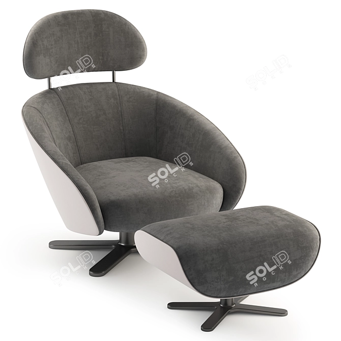 Elegant Sofanella DOLCE Armchair 3D model image 2