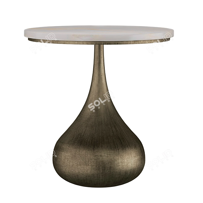 Elegant Mateo Brass Side Table 3D model image 1