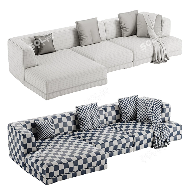 De Padova Alberese Chaise Sofa 3D model image 4