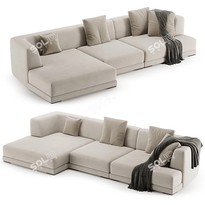 De Padova Alberese Chaise Sofa 3D model image 5