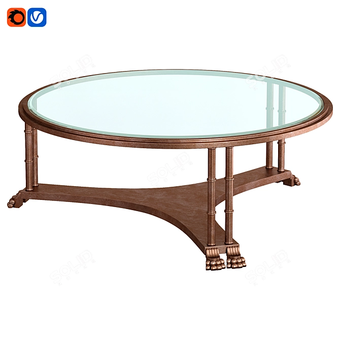 Elegant Lioness Coffee Table, 3Ds Max, FBX 3D model image 7