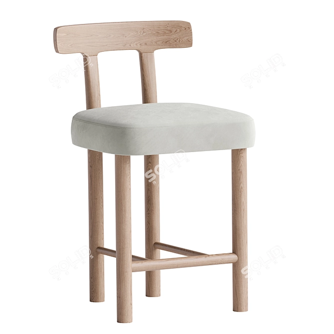 Sleek 3D Aaron Counter Stool 3D model image 1