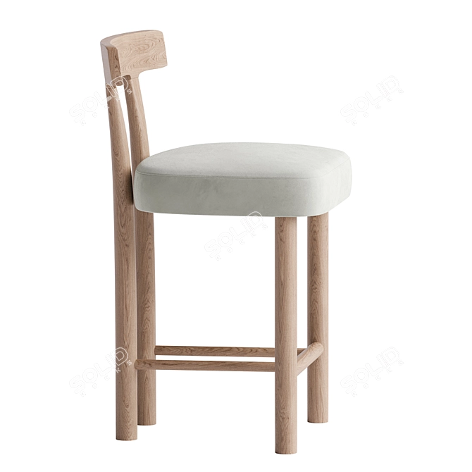 Sleek 3D Aaron Counter Stool 3D model image 3