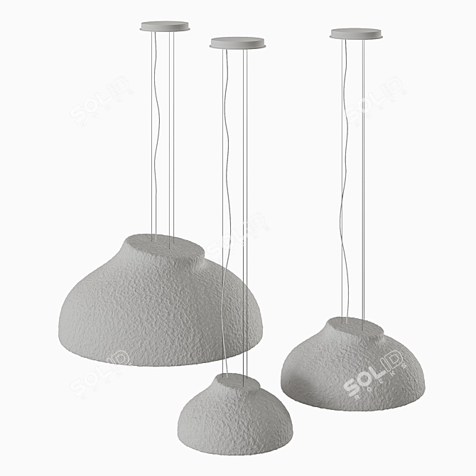 Elegant Gypsum Glass Chandelier Edmon 3D model image 1