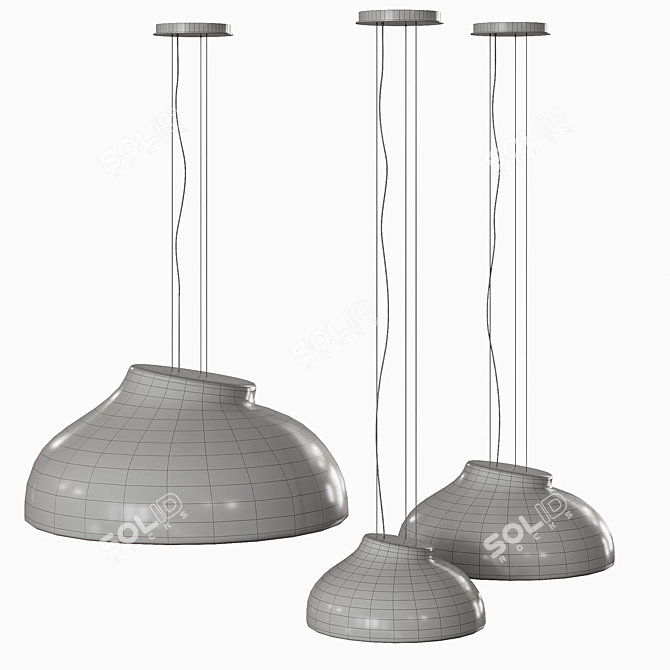 Elegant Gypsum Glass Chandelier Edmon 3D model image 3