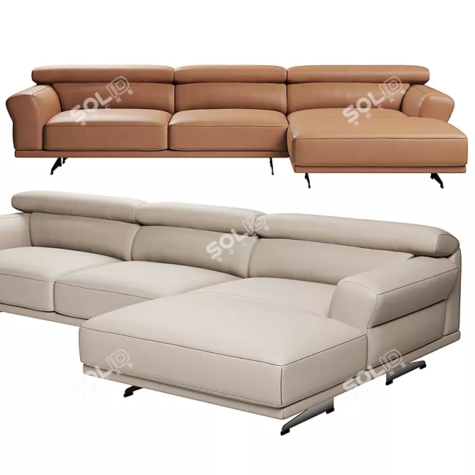 FENDA Mill Corner Sofa: Stylish Elegance 3D model image 5