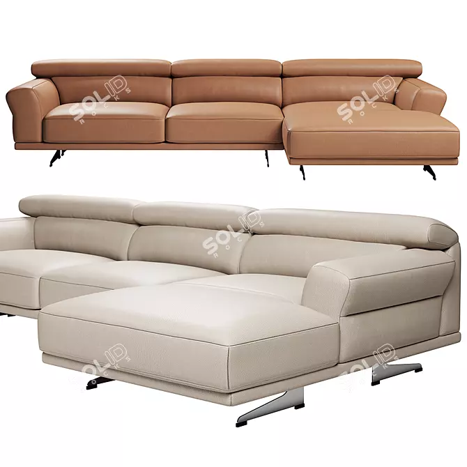 FENDA Mill Corner Sofa: Stylish Elegance 3D model image 7