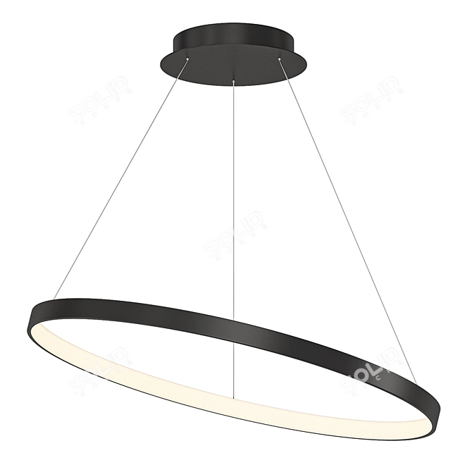  Contemporary LED Ring Chandelier 3D model image 1