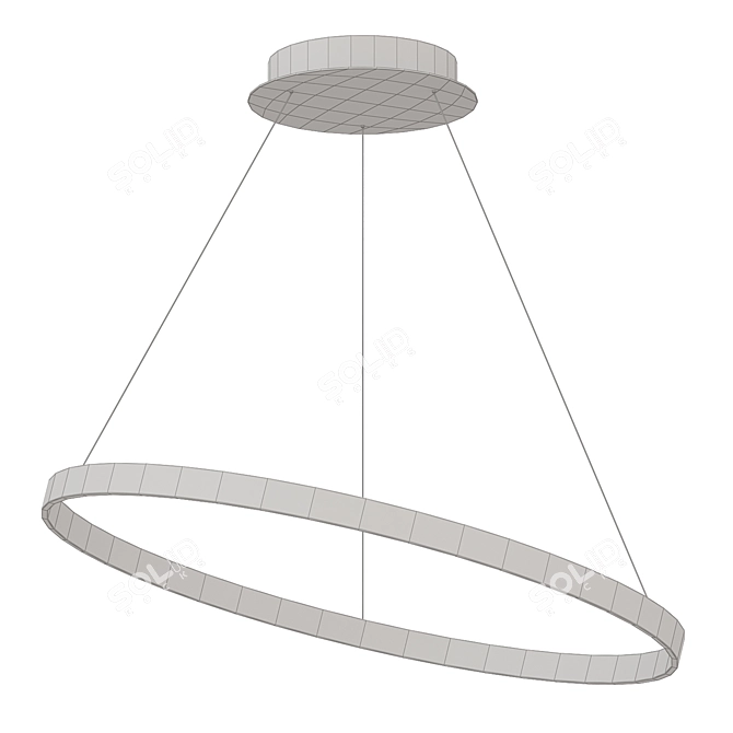  Contemporary LED Ring Chandelier 3D model image 2