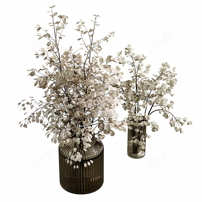 Rustic Dry Bouquet in Glass 3D model image 2