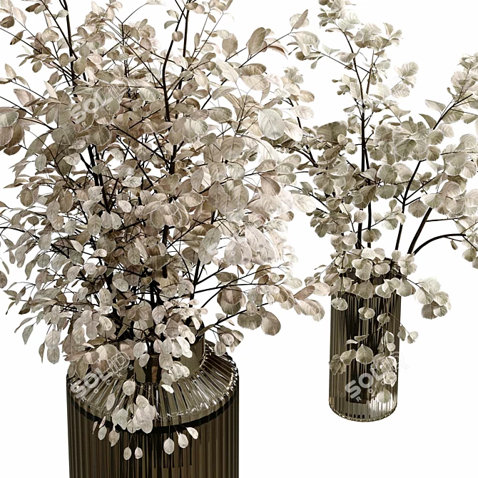 Rustic Dry Bouquet in Glass 3D model image 3