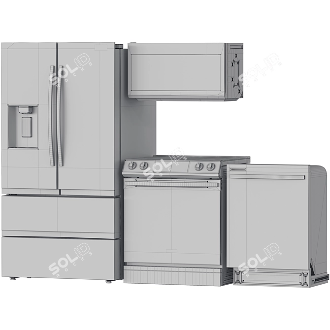 Samsung Kitchen Appliance Bundle 3D model image 7