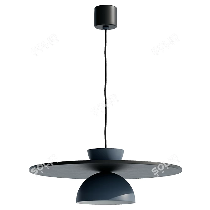 Sleek Acoustic Pendant Lamp 3D model image 2