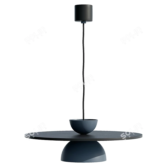 Sleek Acoustic Pendant Lamp 3D model image 3