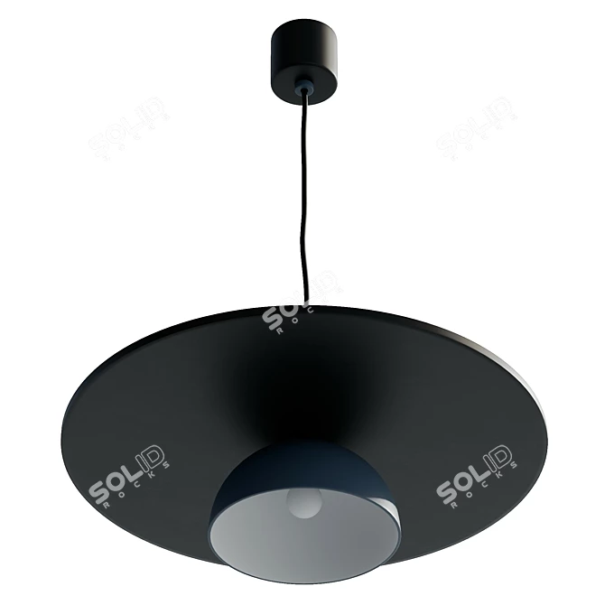 Sleek Acoustic Pendant Lamp 3D model image 5