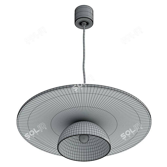 Sleek Acoustic Pendant Lamp 3D model image 6