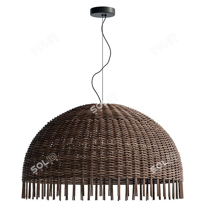 Croco Rattan Pendant: 120.5x100.4x100.5cm 3D model image 2