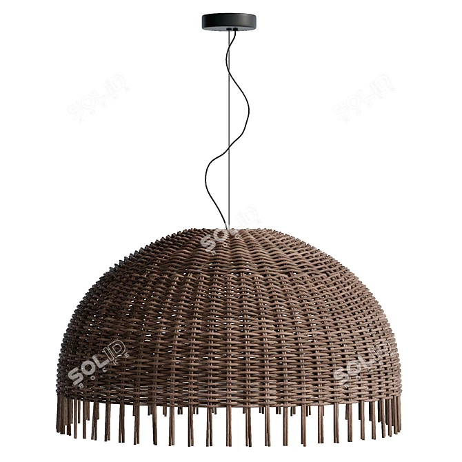 Croco Rattan Pendant: 120.5x100.4x100.5cm 3D model image 3