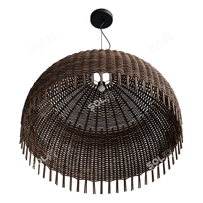 Croco Rattan Pendant: 120.5x100.4x100.5cm 3D model image 4