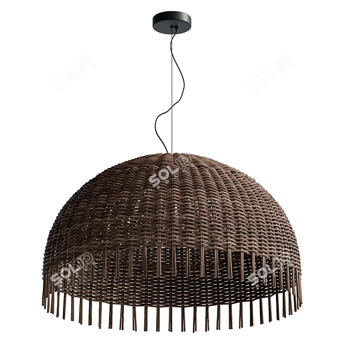 Croco Rattan Pendant: 120.5x100.4x100.5cm 3D model image 5