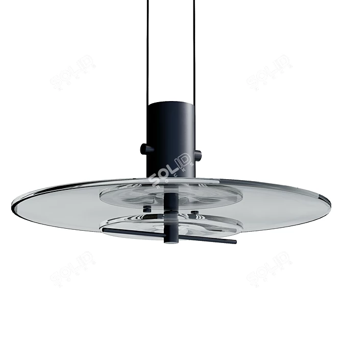 Sleek Delumina Glass Pendant Lamp 3D model image 1