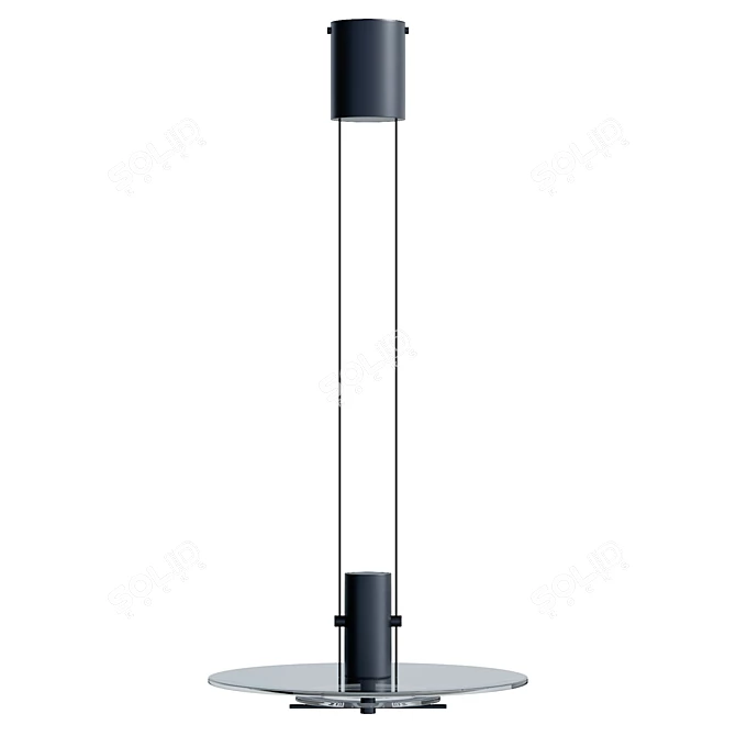 Sleek Delumina Glass Pendant Lamp 3D model image 3