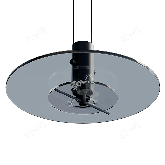 Sleek Delumina Glass Pendant Lamp 3D model image 5