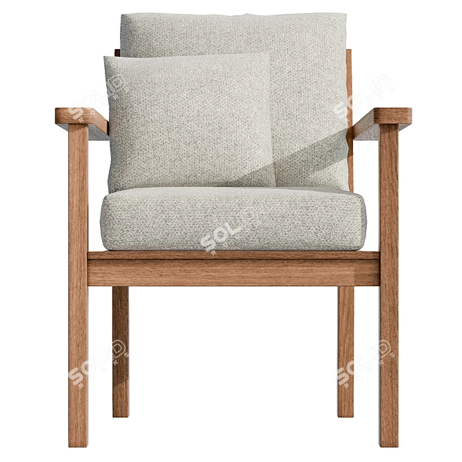 Stackable Wooden Lounge Chair, Real-size Model 3D model image 2